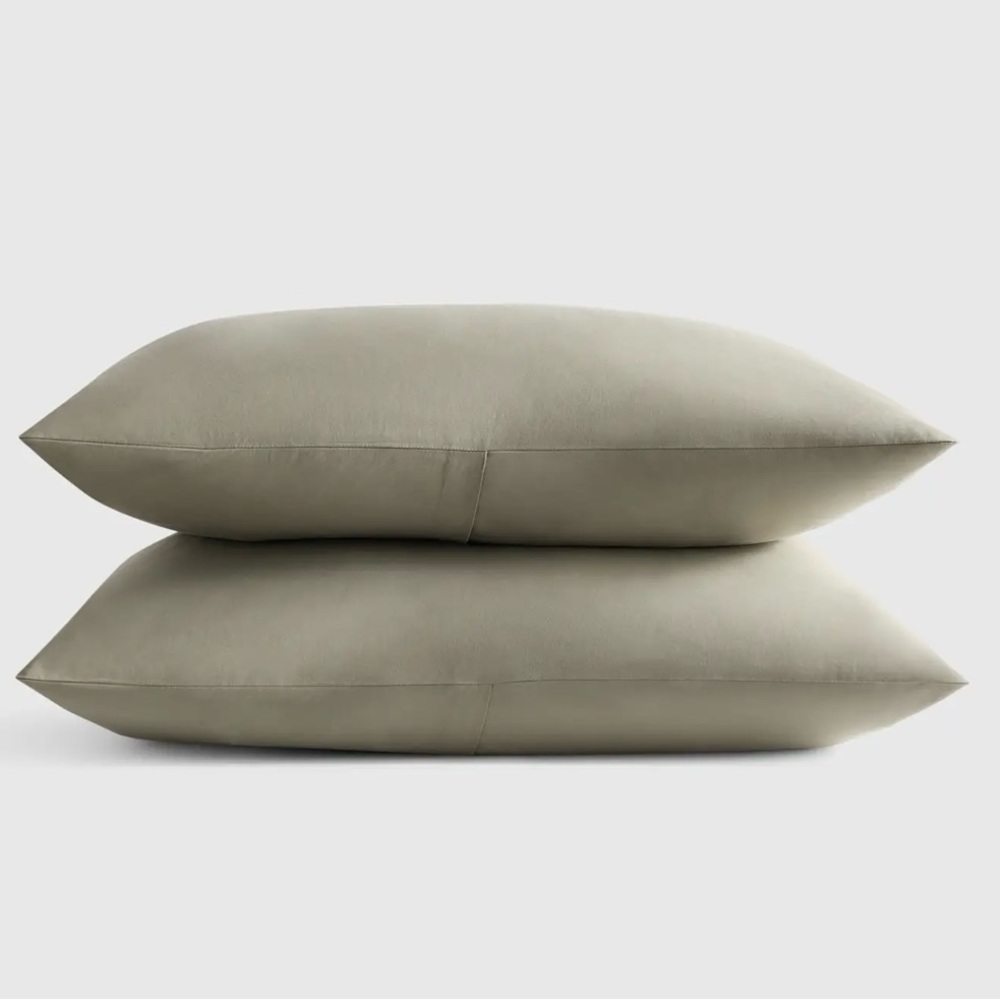 Quince Classic Organic Percale King Sham Set in Aloe